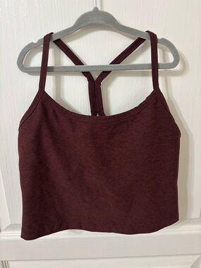 Beyond Yoga spacedye slim racerback cropped tank size medium chocolate heather